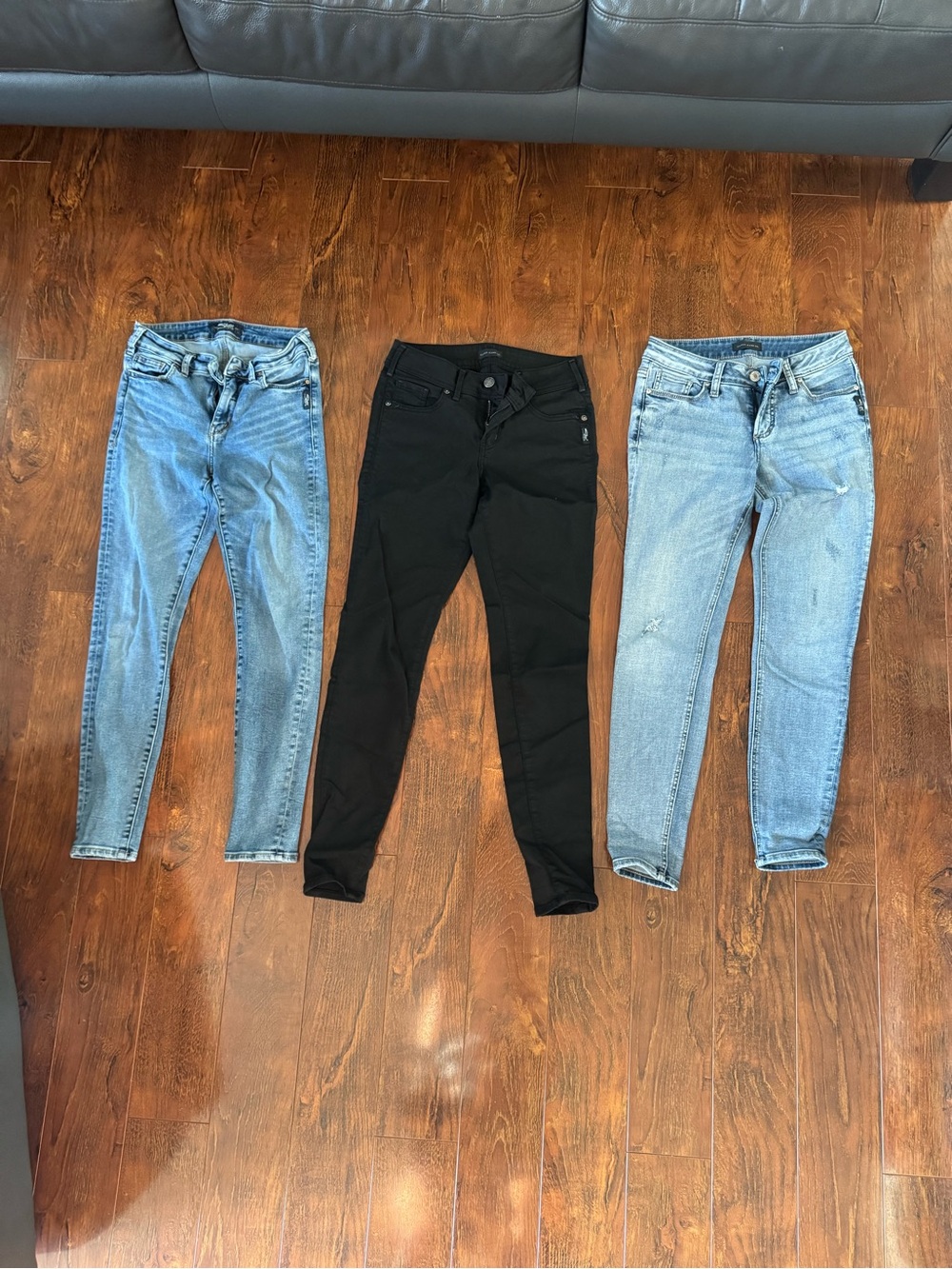 Silver Jeans Women’s Skinny Jeans Trio - Black and Light Blue Options